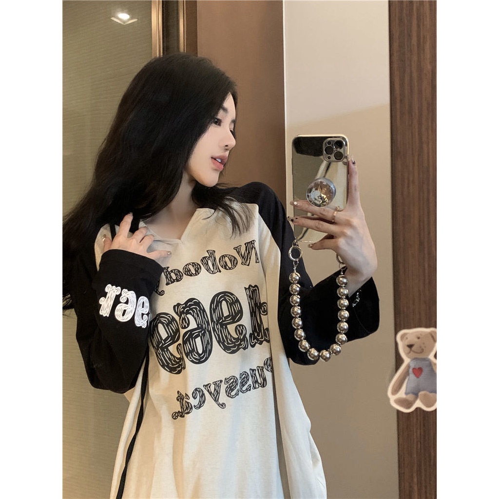 Áo Hoodie Tay Dài Dáng Rộng In Họa Tiết Hoạt Hình Phong Cách Retro Mỹ Dành Cho Nữ