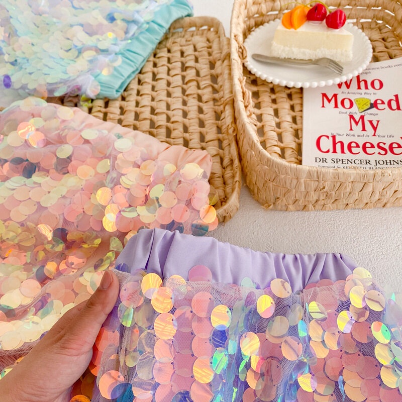 Chân Váy Nàng Tiên Cá Đính Kim Sa Cho Bé Gái