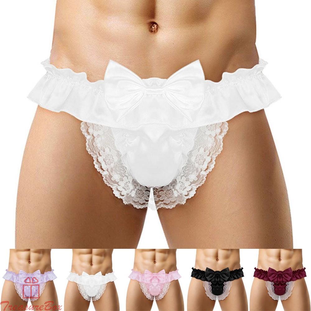 LomcMen Sissy Seethrough Panties Satin Bikini GString Thong Briefs Sexy Underwear CBdzhjWB