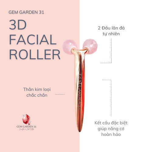 [Mã 155FMCGSALE giảm 7% đơn 500K] Thanh lăn đá massage mặt chữ Y - 3D Facial Roller