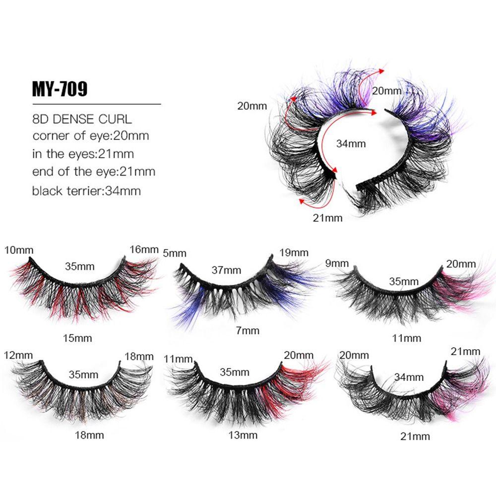 Lông Mi Giả Dày Dặn Nhiều Màu Sắc Trang Điểm Cho Nữ