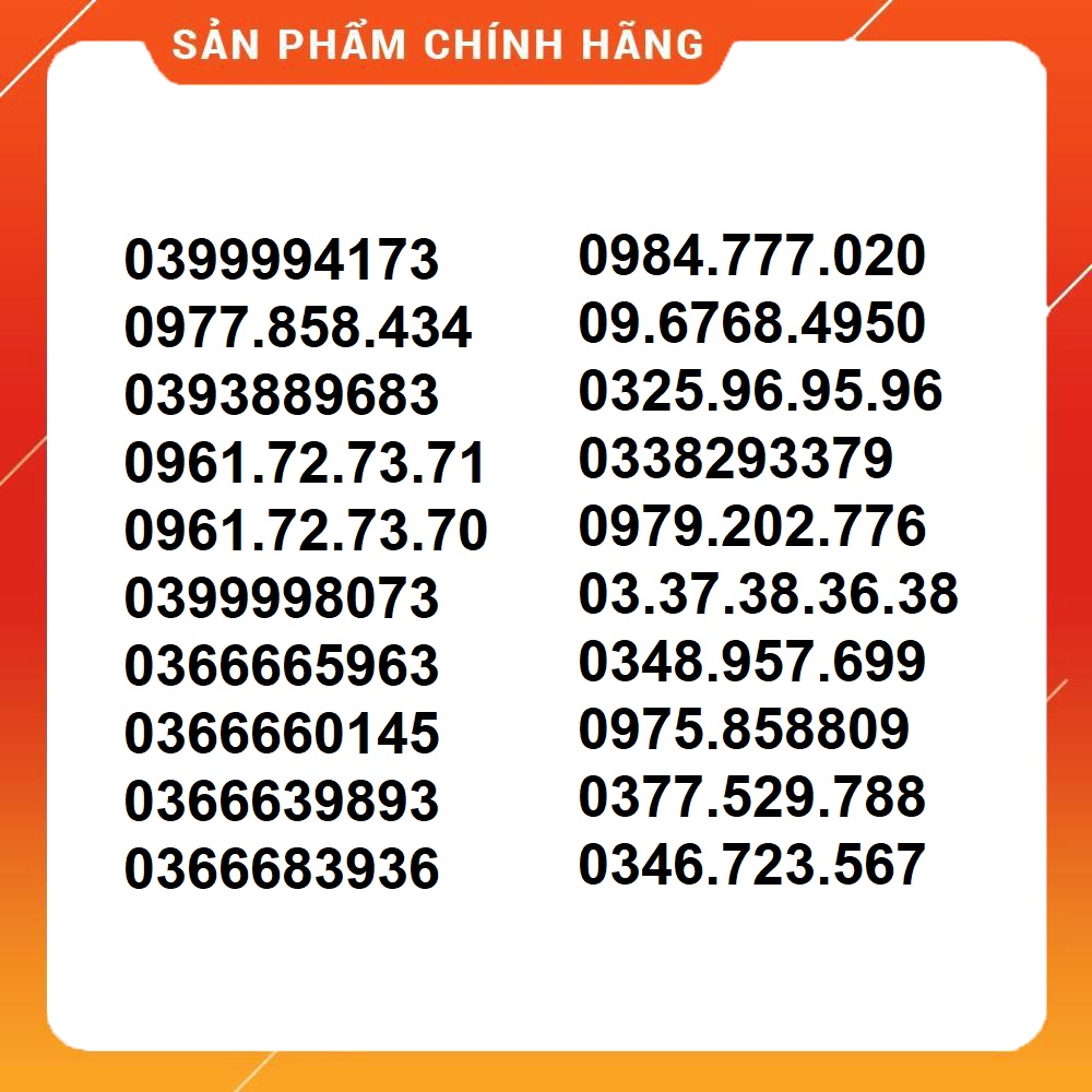 Sim Tài, Lộc, Phát, TỨ QUÝ giữa giá SỐC, v120