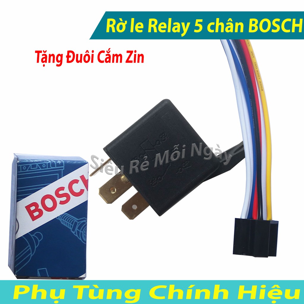 Rờ le Relay Bosch 5 chân Tặng Đuôi Cắm Zin