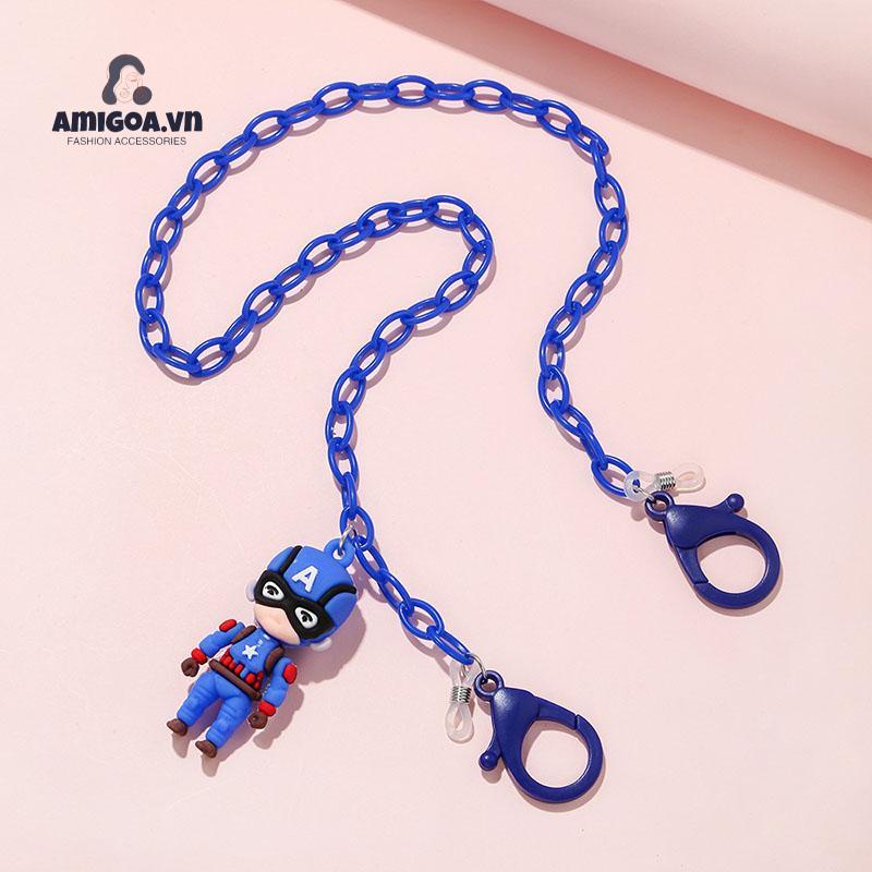 Dây Đeo Mắt Kính Bằng Acrylic Chống Trượt In Họa Tiết Hoạt Hình Marvel Thời Trang Cho Nam Và Nữ