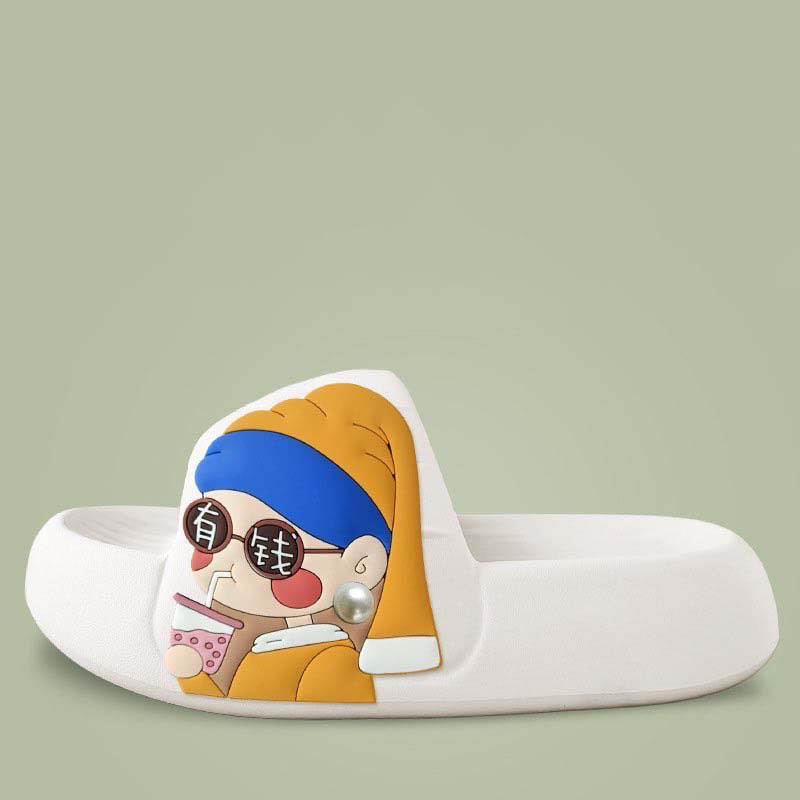 [2 Mẫu] Dép Bánh Mì Chao Unisex Nam - Nữ  Siêu Hot Họa Tiết Phi Hành Gia, Hot girl đế cao 4cm