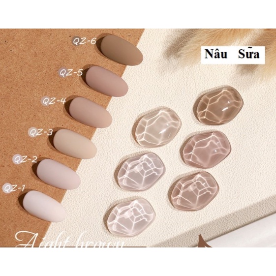 Sơn Gel AS màu nâu sữa (mã QZ) | chai đen or đỏ