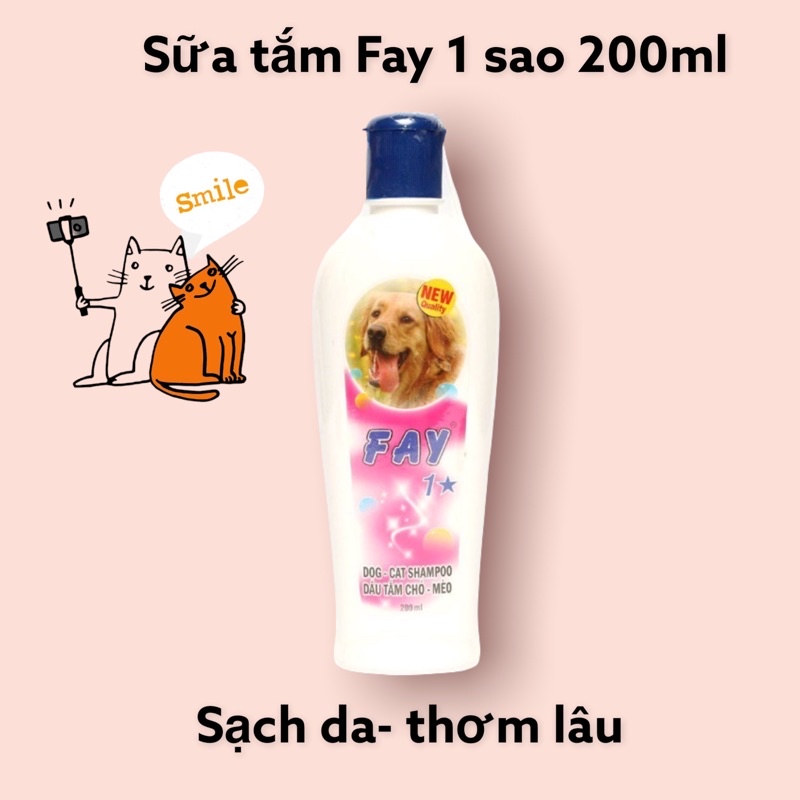 Sữa tắm diệt ve ghẻ, bọ chét, dưỡng lông, thơm lâu cho chó mèo -Fay 1 sao 200ml