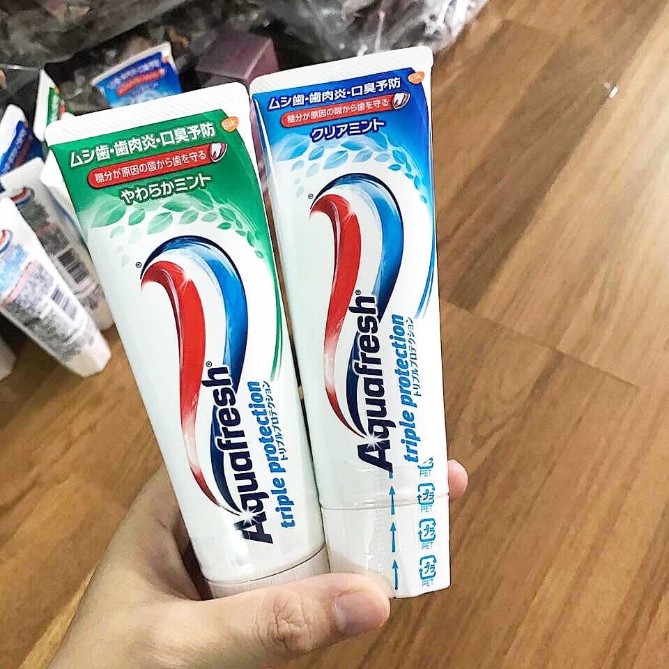 Kem đánh răng Aquafresh 140g của NHẬT BẢN hương Trà xanh và Bạc Hà