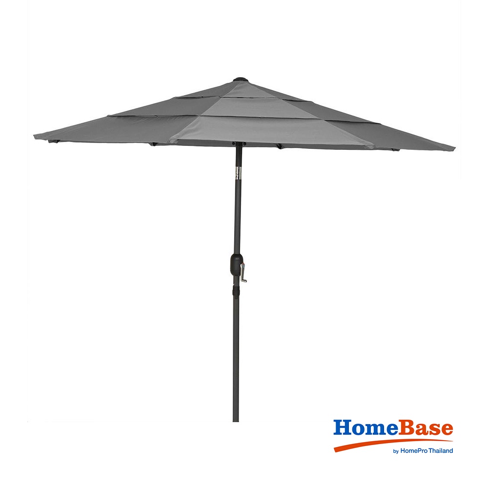 HomeBase SPRING Dù che polyester khung nhôm hình tròn cho nhà biệt thự bằng nhôm W250xH235xD250 màu xám
