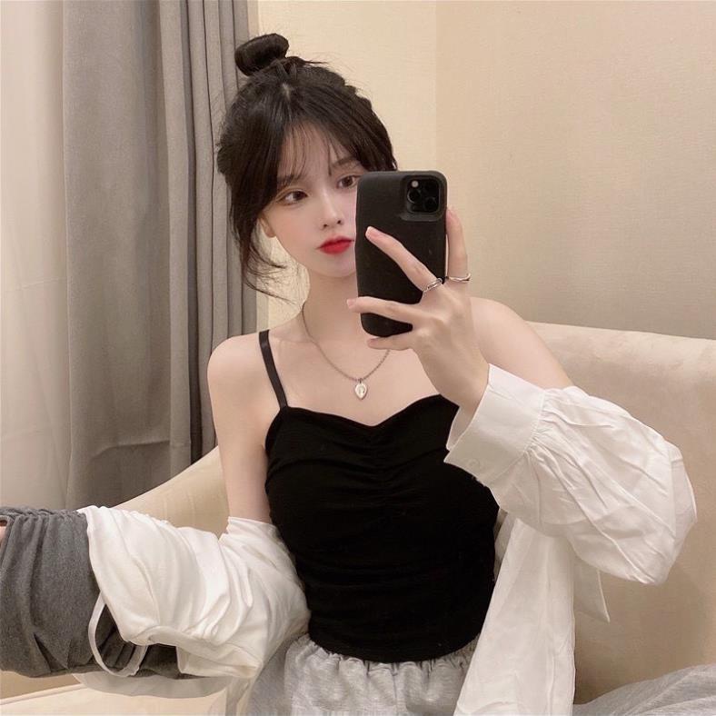 Áo Bra Nữ 2 Dây Cotton Kiểu Nhún Ngực Phong Cách Trẻ Trung Mẫu Mới Z5