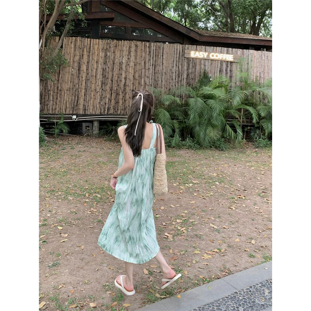 Đầm Hai Dây Dáng Ôm Dài Vừa Phong Cách Retro Pháp 62022