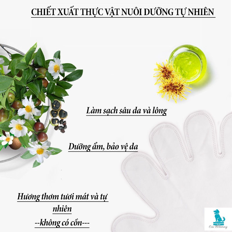 Găng tay vệ sinh SPA dùng một lần cho thú cưng Borammy - khử mùi cho chó mèo làm sạch