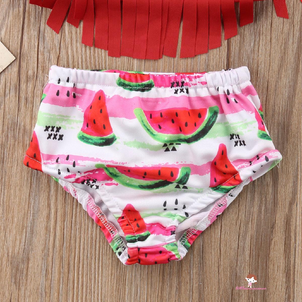 ❤XZQ-Summer Newborn Baby Girl Tassel Bikini Suit Swimwear Fruits Outfits Set Clothes