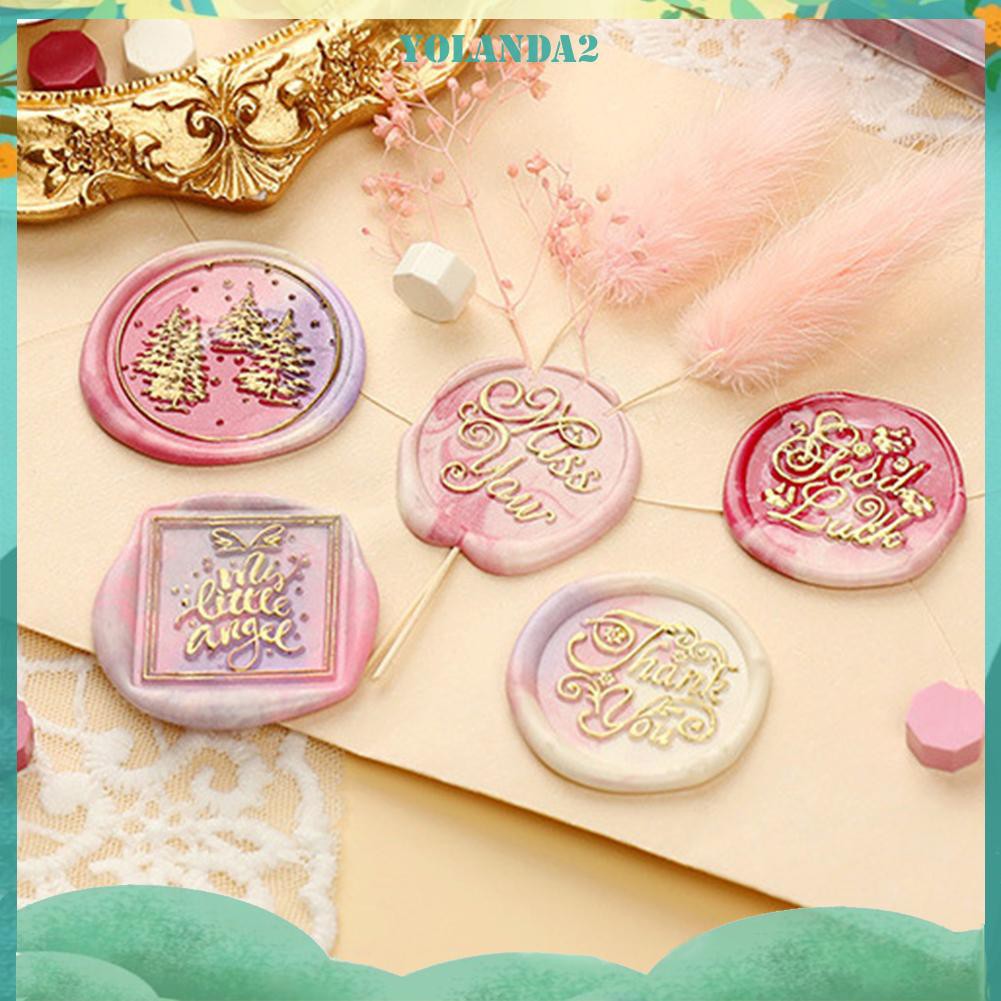 Bộ 100 Viên Sáp Niêm Phong Hình Bát Giác Đóng Gói Bì Thư Phong Cách Cổ Điển Trang Trí Cho Thiệp Cưới