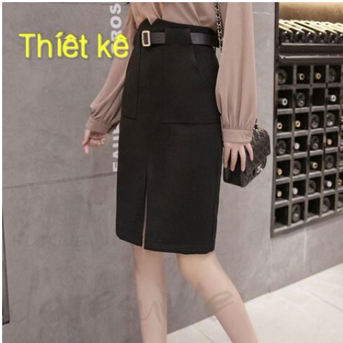 CHÂN VÁY PHOM SUÔNG THIẾT KẾ LƯNG CHỮ V PHÍA TRƯỚC PHỐI TÚI HÀM PHONG CÁCH THANH LỊCH MS 04 | BigBuy360 - bigbuy360.vn