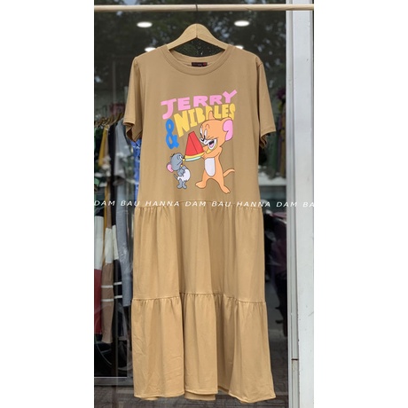 [Free Size 60-100KG] Đầm Bầu Mặc Ở Nhà Thun Cotton Cao Cấp Dáng Dài Thoáng Mát Thoải Mái Dáng Dài Big Size Có Size 100kg