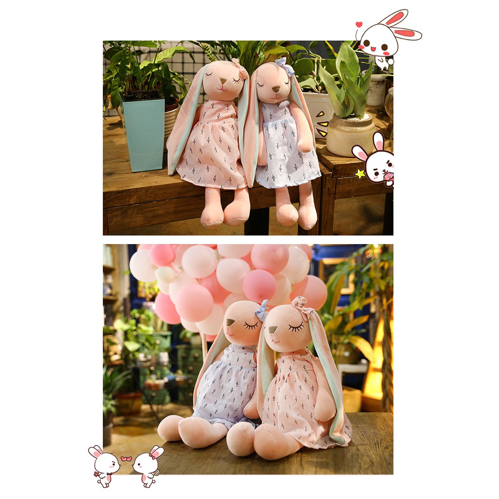 Gâu Bông Thỏ Tai Dài Mặc Váy Dài 45cm [ Diabrand ]