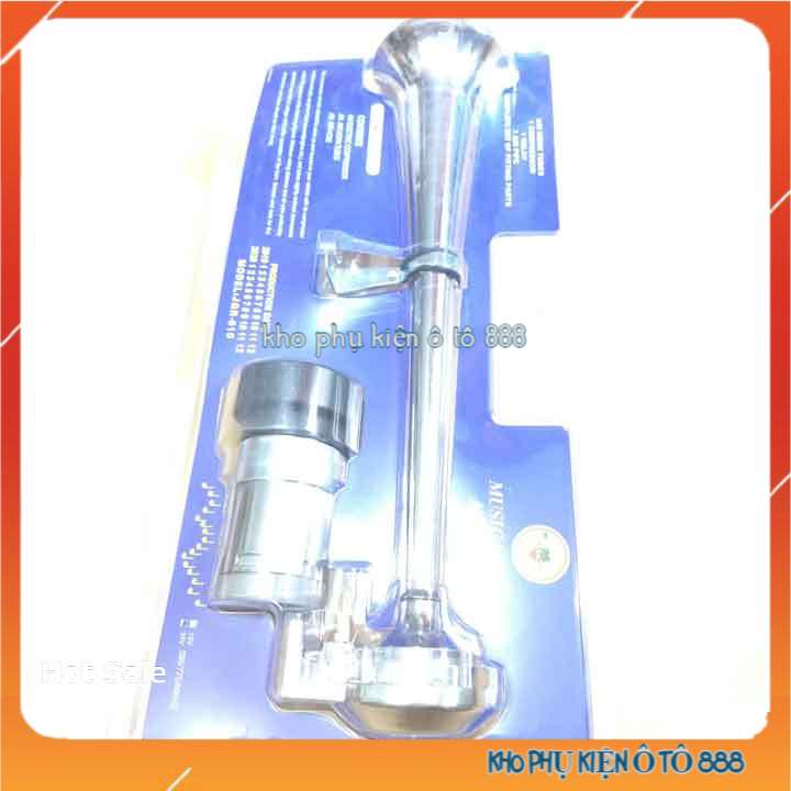 Còi Sinh Hơi Ô Tô Mạ Chrome Không Gỉ HW-1207A 60W Dài 38Cm Điện 12/24V