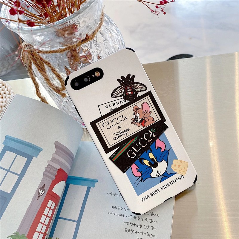 Luxury Tom Jerry Bee Pattern Silk Case iPhone 12 Mini 12 Pro Max 11 Pro Max Xs Max X Xr 6 6S 7 8 Plus Soft Silicone Cover