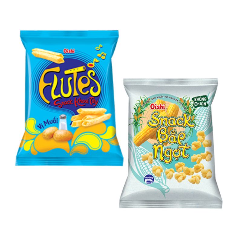 Lô 10 gói Snack Oishi 35g nhiều vị hấp dẫn