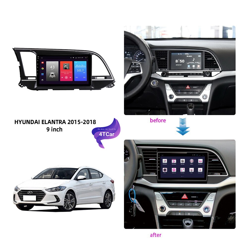 Mặt dưỡng Huyndai Elantra 2015-2017 (9 inch)