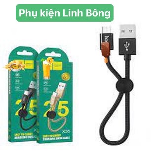 Dây cáp Hoco X35,Sạc Ngắn 25cm- Hỗ Trợ Sạc Nhanh 2.4A Cho/Micro USB/Type-C,,bh 6 tháng