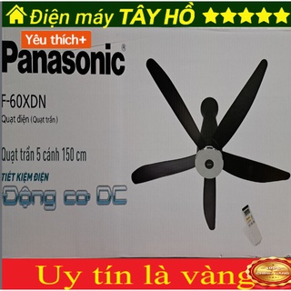 [GIAN HÀNG UY TÍN] [HÀNG CHÍNH HÃNG] Quạt trần 5 cánh Panasonic DC F60XDNĐen