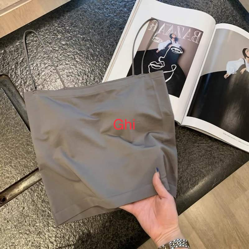 Áo 2 Dây Nữ Có Mút Đệm Ngực Dáng Dài Đi Biển Chơi Tập Gym Yoga, Bra Mặc Blazer Cardigan