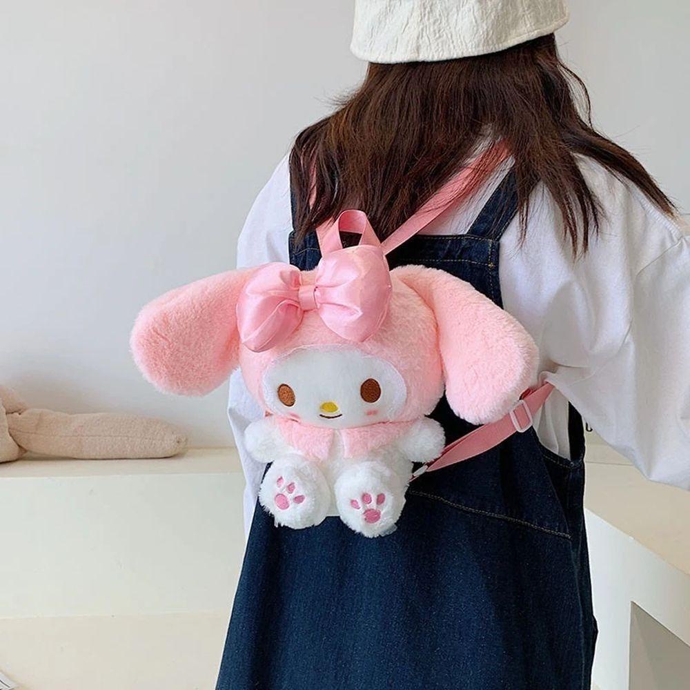 Ba Lô Bông Mềm Mại Hình Búp Bê QUINTON My Melody Khóa Kéo Cho Học Sinh
