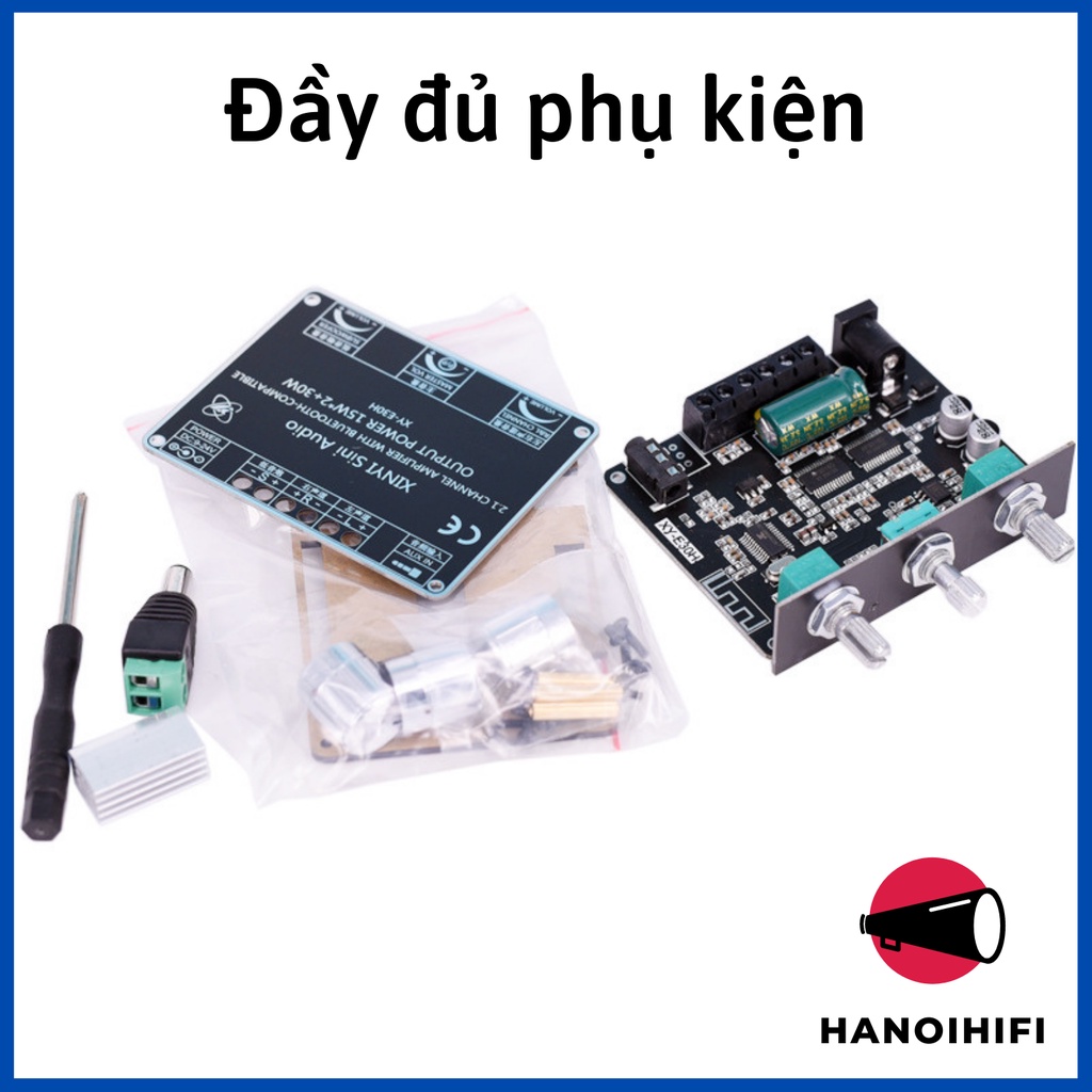 Mạch khuếch đại âm thanh XY-E30H 2.1 kênh 2x15W+1x30W bluetooth 5.0 từ Hà Nội Hifi