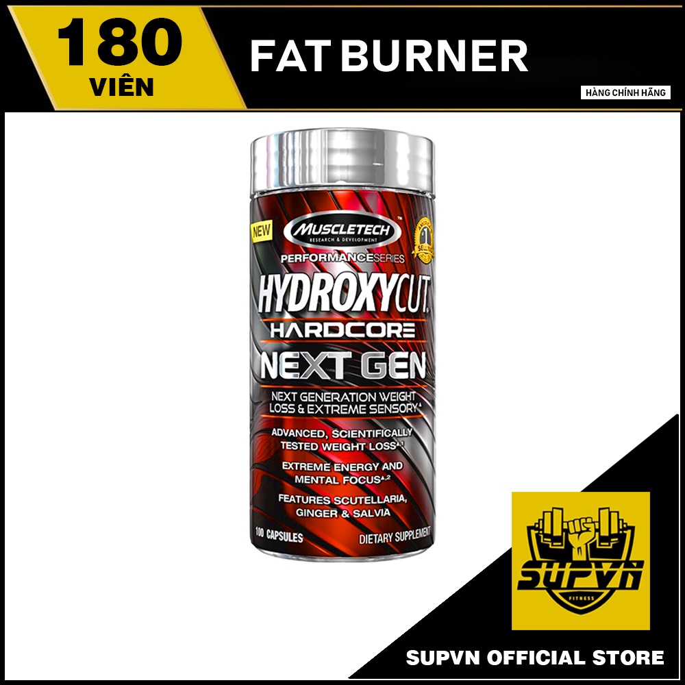 Hydroxycut Hadcore Muscletech 180viên - Viên uống đốt mơ giảm cân Fat burner Hydroxycut Next Gen 180 viên