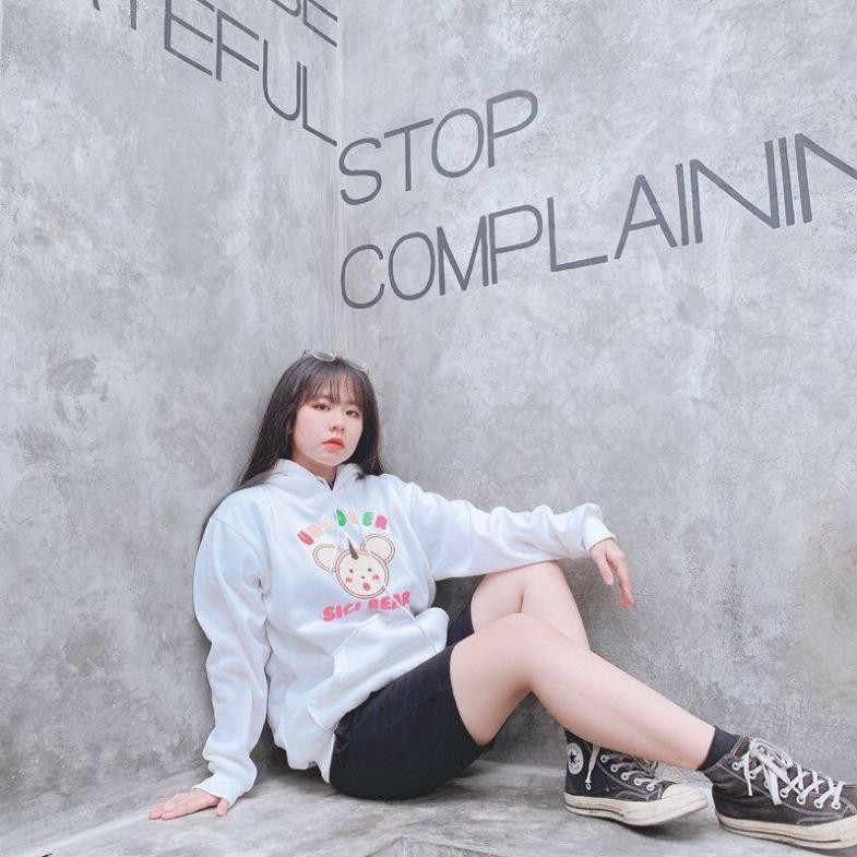 Áo khoác hoodie nỉ Không Xù lông Dành Cho Nam Cho Nữ LOKI SHOP Có Mũ Chất Nỉ Form rộng Unisex Sici Bear | BigBuy360 - bigbuy360.vn