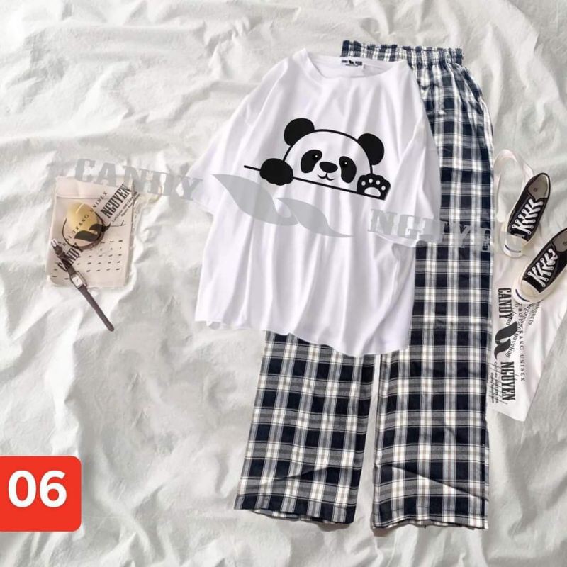 [Mã FAMAYWA2 giảm 10K đơn 50K] [RẺ VÔ ĐỊCH] Sét Áo Thun Tay Lỡ + Quần Caro Ống Rộng | BigBuy360 - bigbuy360.vn