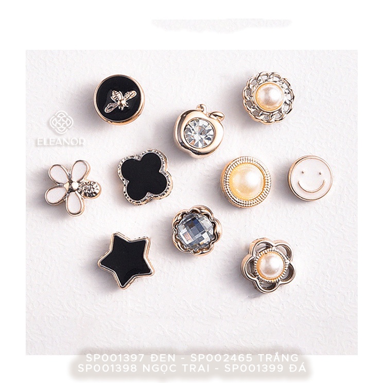 Set 10 Ghim Cài Ao Eleanor Kích Cỡ Mini Siêu Dễ Thương, Phong Cách Thời Trang Hàn Quốc