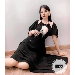Bigsize Đầm maxi cổ yếm D922
