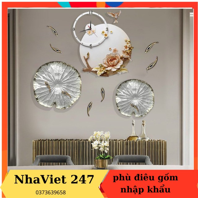 Đồng Hồ Treo Tường -Tranh Trang Trí Cao Cấp -Chất Liệu Gốm Nhập Khẩu- Sang Chảnh -Decor Tường Phong Cách Mới Độc Lạ