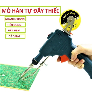 MỎ HÀN THIẾC TỰ ĐỘNG ĐẨY THIẾC HÀN 60W LOẠI MŨI THẲNG ( HÀNG VÍP ) , khay đựng linh kiện