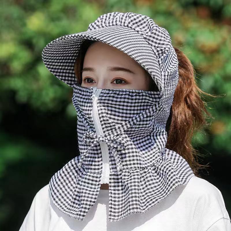 [Mua mũ nhận áo khoác băng giá] che mặt nữ mùa hè bảo vệ cổ chống nắng Cây gai dầu Ganhuo Tea Picking