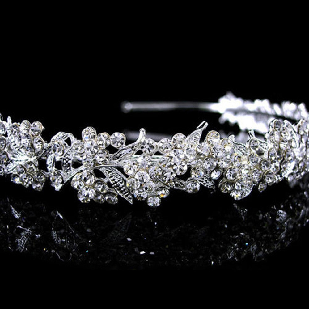 Băng Đô Cài Tóc Hình Cành Lá Thời Trang Cho Cô Dâu