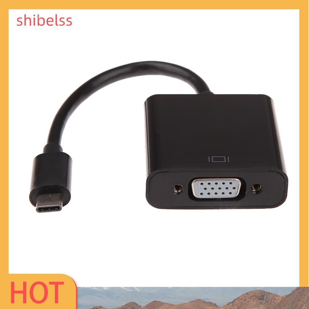 Shibelss USB 3.1 Type C Male to VGA Female 1080P Adapter for Macbook 12"