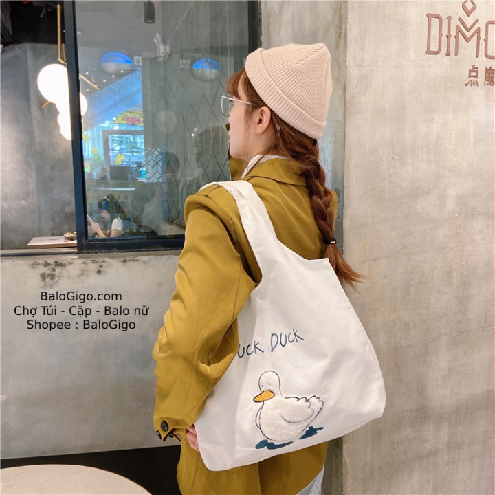 Túi tote vải canvas Duck dễ thương TT83 - BaloGigo