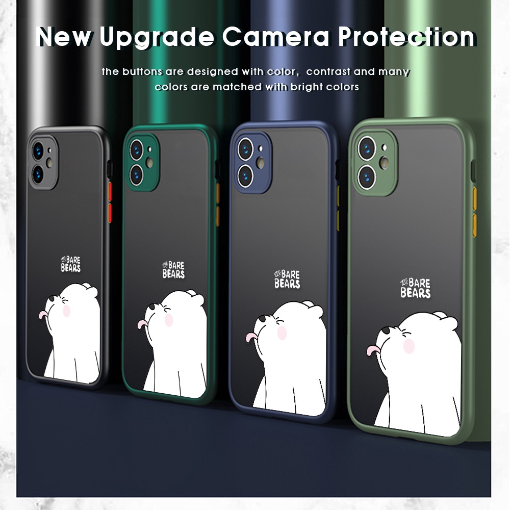 Ốp Điện Thoại Cứng Trong Suốt Chống Va Đập In Hình Gấu Trắng Cho Samsung Galaxy M30S M21 M31 M51 M62 F62 M10 M20 M32