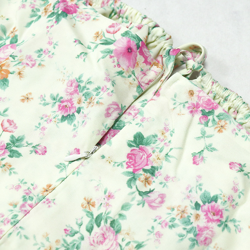 DUNEA Đầm Maxi Tay Phồng Phối Ren Hoa Thiết Kế Xẻ Tà Cao Xinh Xắn Dành Cho Nữ