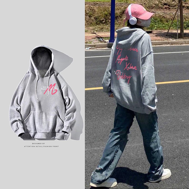 NRVP Áo Khoác Hoodie Tay Dài Dáng Rộng In Họa Tiết Phong Cách Hàn Quốc Dành Cho Nam Nữ