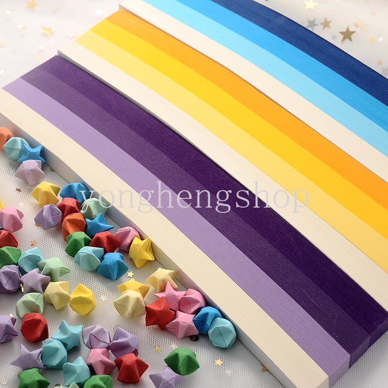90 Tờ Giấy Gấp Sao Origami 10 Màu Sắc Dùng Để Trang Trí Nhà Cửa