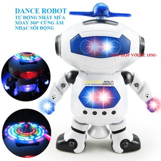 Rô bốt nhảy múatheo nhạc xoay 360 độ robot nhảy múa dance robot thông minh dành cho bé từ 18m+