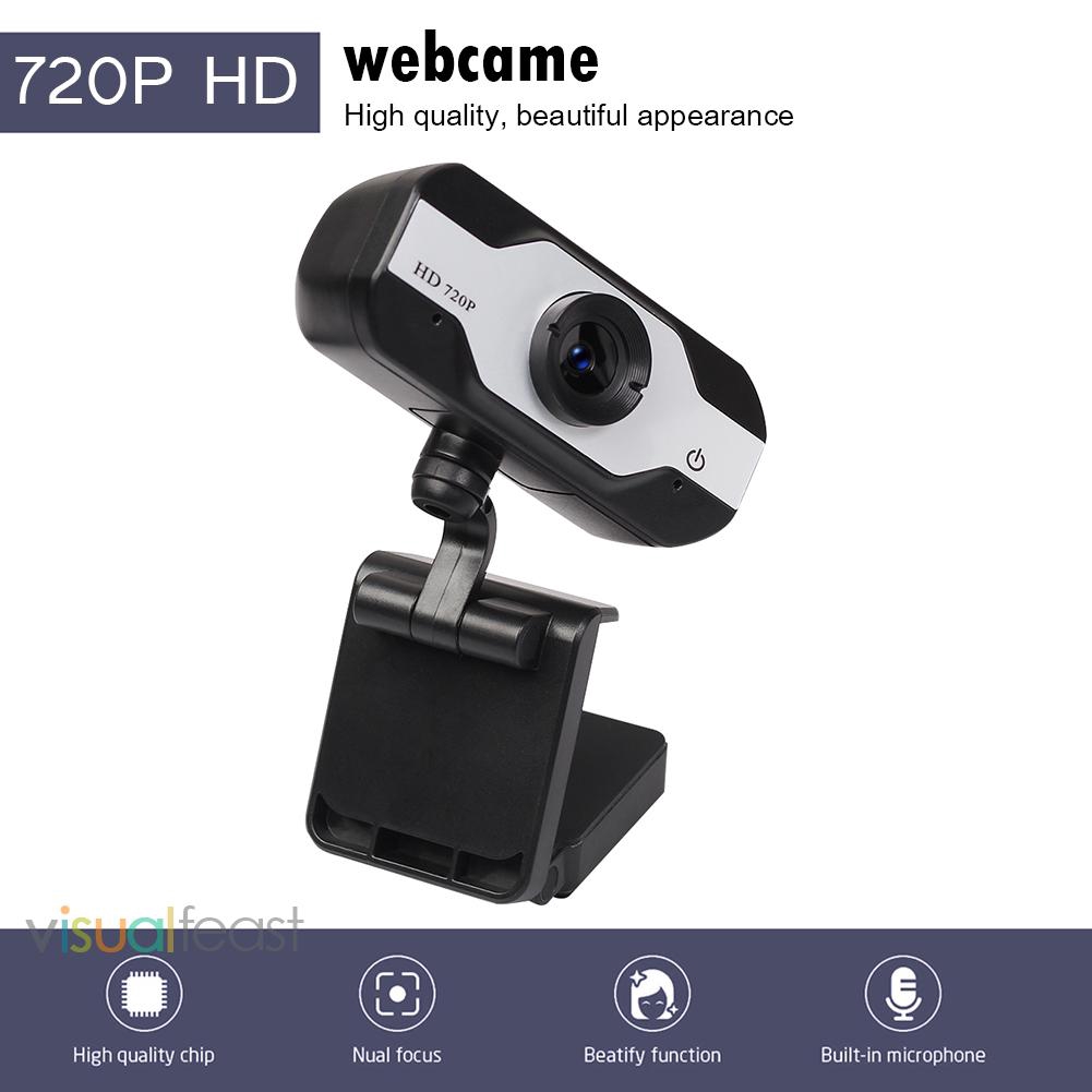 Webcam 720p Hd Usb Có Mic Xoay 360 Độ Cho Máy Tính