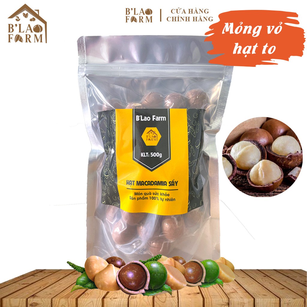 [Túi 500g] Hạt Macca Blao Sấy Nứt Vỏ Tự Nhiên Loại 1