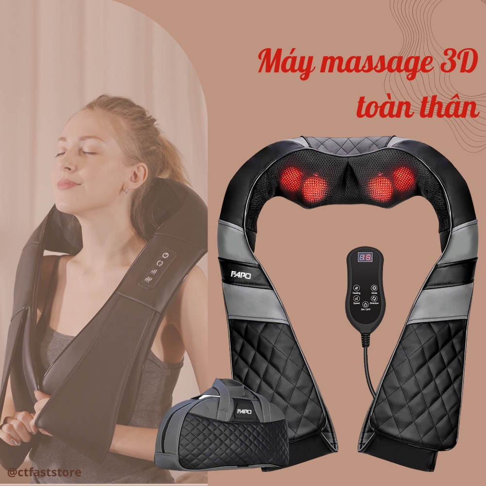 Máy massage 3D toàn thân CTFAST R12, công nghệ nhiệt hồng ngoại giảm đau chuyên sâu cổ, vai, lưng,...