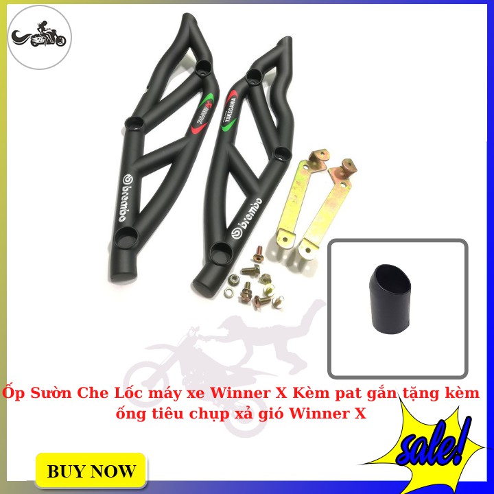 Combo Ốp Sườn Che Lốc máy xe Winner X Kèm pat gắn tặng ống tiêu chụp xả gió Winner X